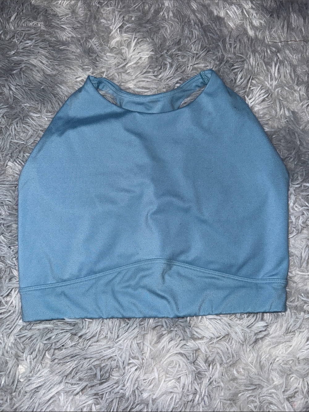 Alphalete Steel Blue High-Neck Crop Top
